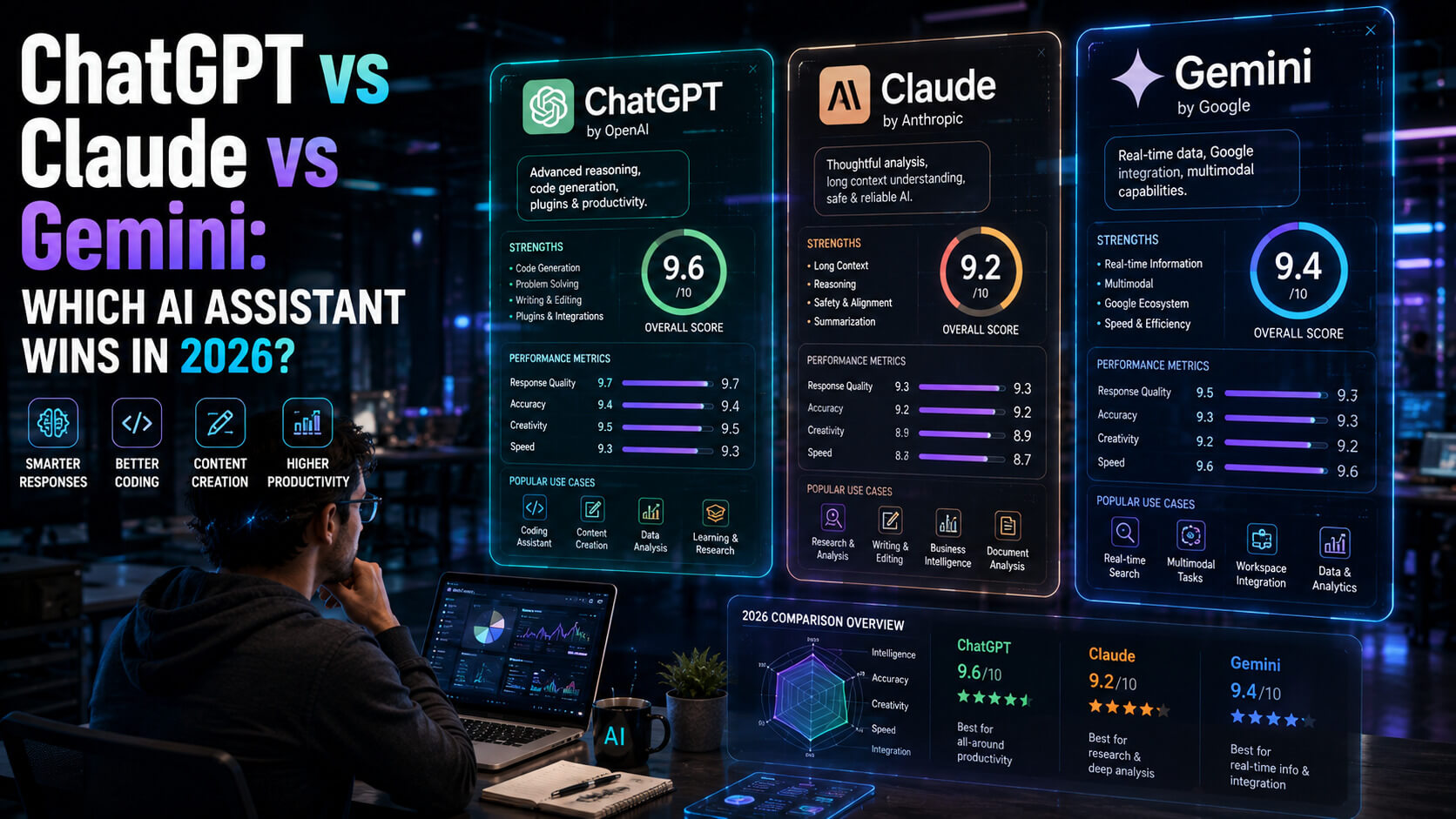 Read more about the article ChatGPT vs Claude vs Gemini: The Ultimate AI Assistant Showdown (2026)