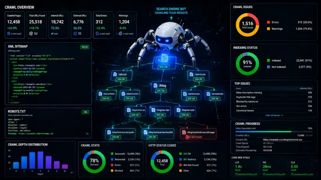Website technical SEO analysis